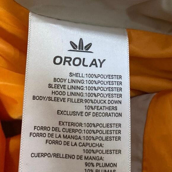 Orolay Women's Cream Full Zip Sherpa Hooded Hoodie Down Puffer Coat Jacket Sz XL - Picture 7 of 7